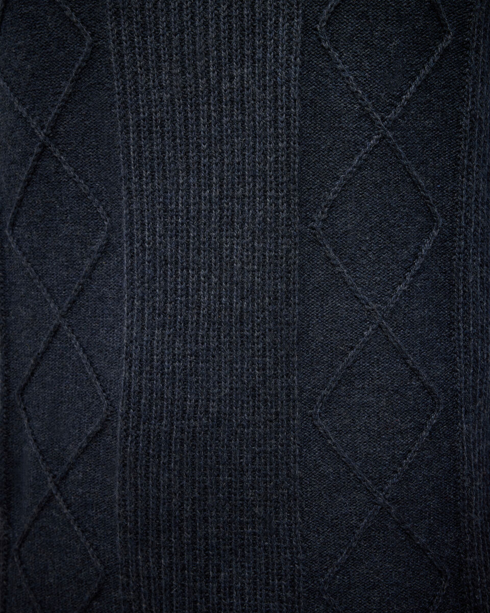 Cable Crew Neck Knit, Navy, hi-res